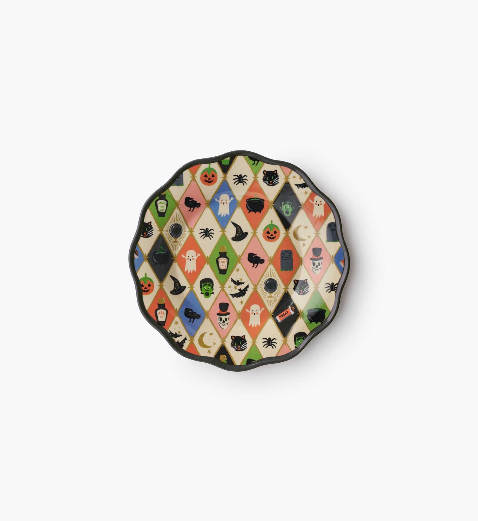 Melamine Assorted Dessert Plates - Halloween Argyle